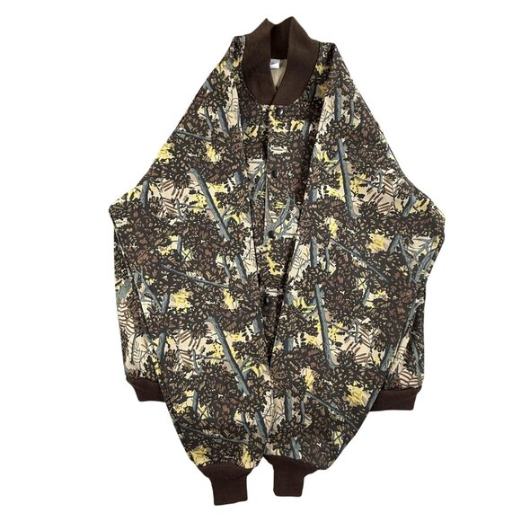 Vintage Bushlan Jacket Mens Extra Large Brown Camo Corduroy Bomber Hunting Snap - Picture 9 of 16